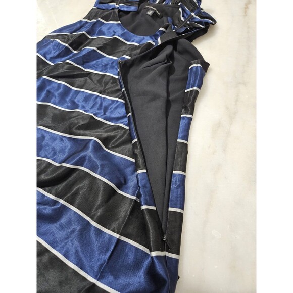 Banana Republic Petite 12P Striped Sleeveless Dress Blue Black Made in Turkey - Picture 6 of 8